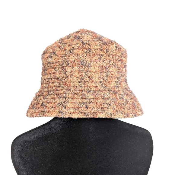 Vintage 90s Romcom Multi Color Cotton Knitted Feminine Bowler Hat Diane Keaton - Picture 2 of 7